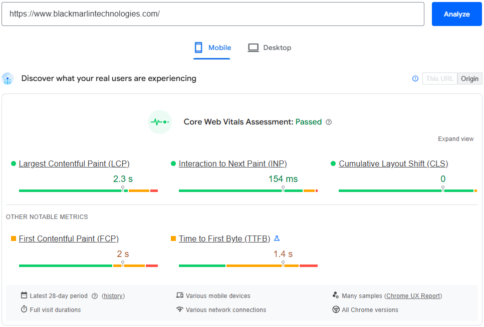 Core Web Vitals