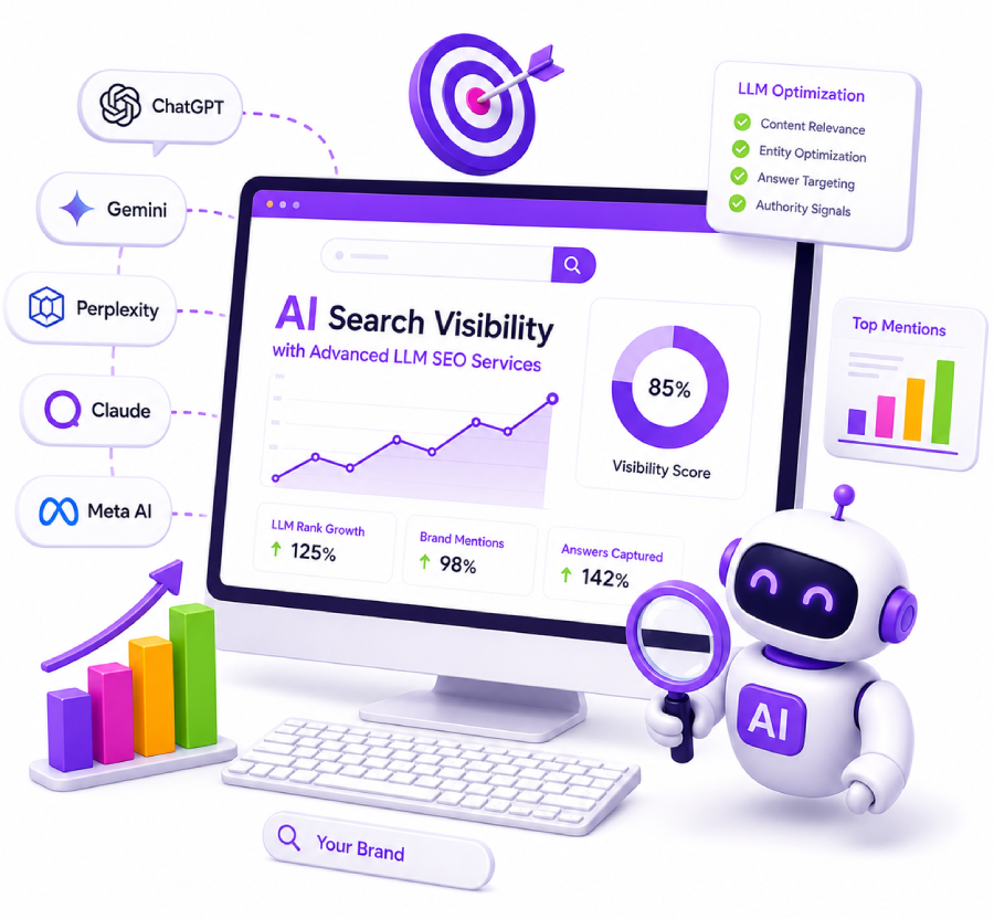 Achieve AI Search Visibility with Advanced <span>LLM SEO Services in India</span>